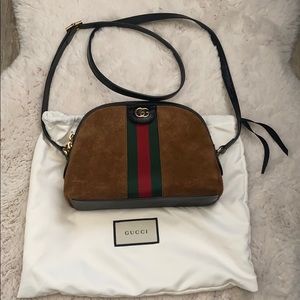 Gucci bag -Suede Patent GG Web Small Ophidia bag